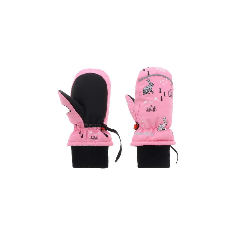 Ροζ γάντια με μοτίβο για κορίτσια, Sinner